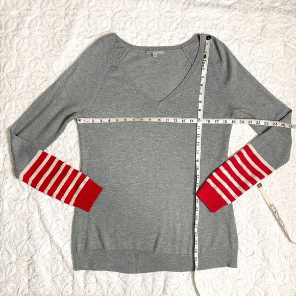 Gap striped heathered gray pullover sweater with sequins - size L - Picture 3 of 7